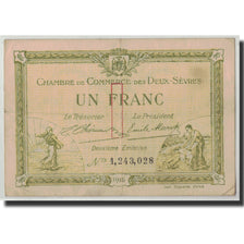 Billete, 1 Franc, Pirot:93-8, 1916, Francia, BC, Deux-Sèvres