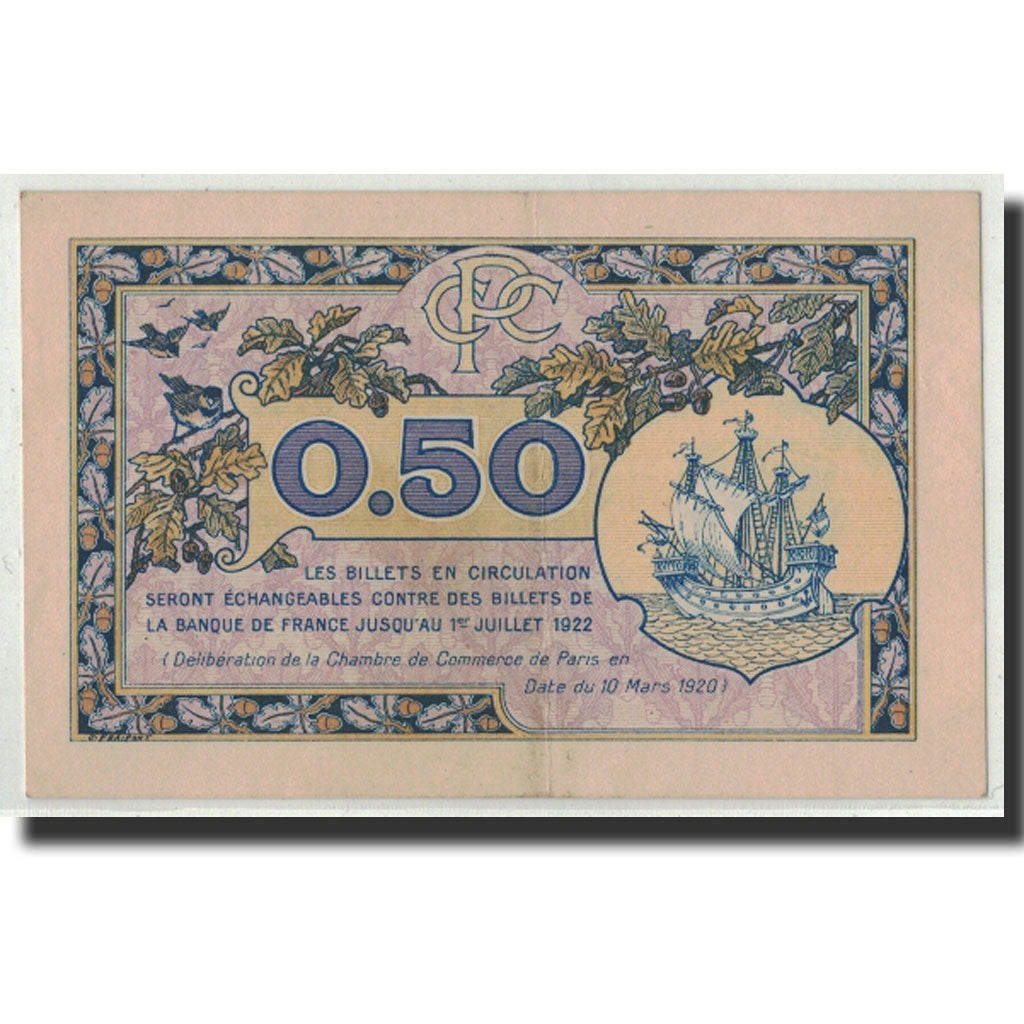 France, Paris, 50 Centimes, 1920, UNC(60-62), Pirot:97-31
