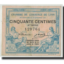 Banknote, Pirot:77-3, 50 Centimes, 1915, France, AU(55-58), Lyon