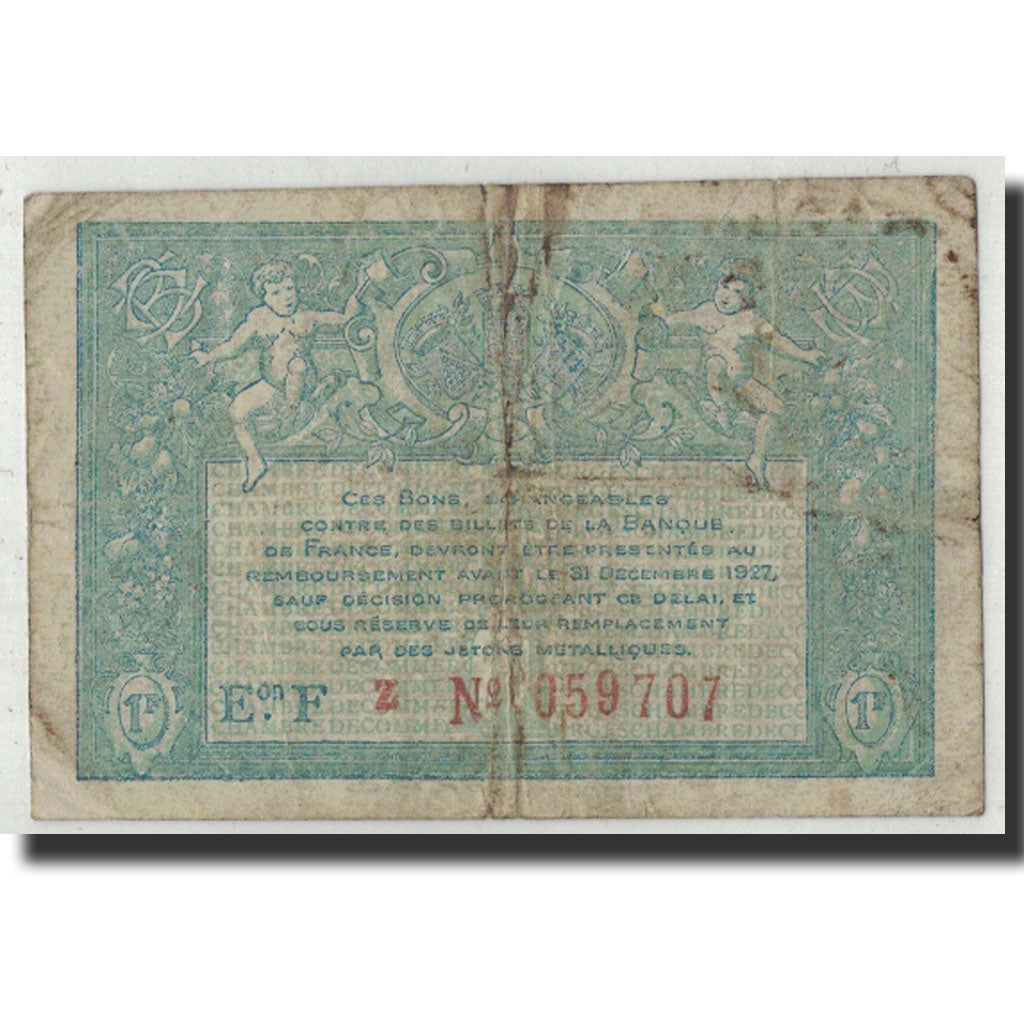 Banknote, Pirot:32-9, 1 Franc, 1917, France, VF(20-25), Bourges