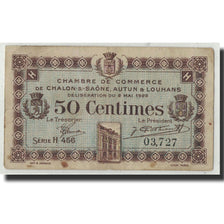 Banconote, Pirot:42-32, MB, Châlon-sur-Saône, 50 Centimes, 1922, Francia