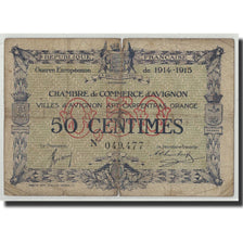 Banknote, Pirot:18-1, 50 Centimes, 1915, France, VG(8-10), Avignon