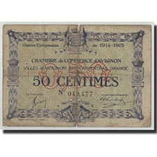 Billet, France, Avignon, 50 Centimes, 1915, B, Pirot:18-1