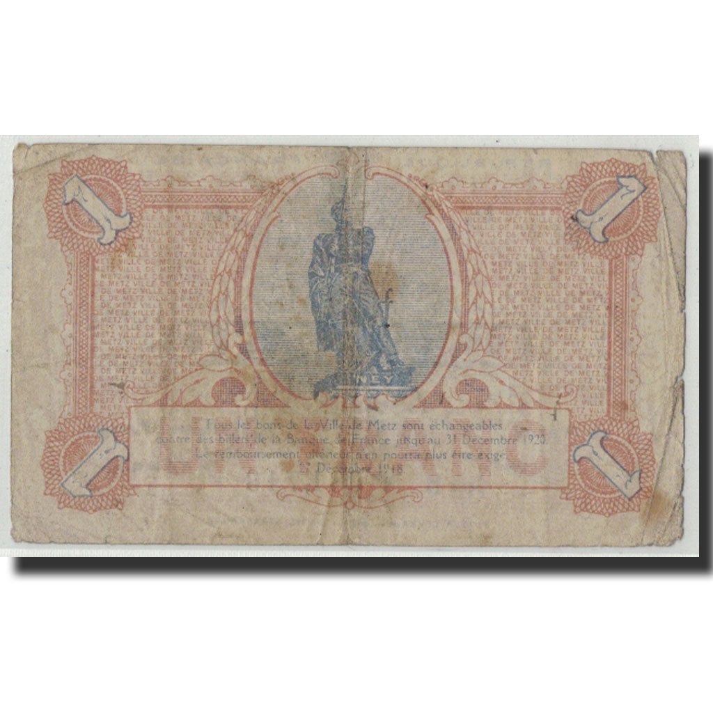 France, Metz, 1 Franc, 1918, B, Pirot:57-13