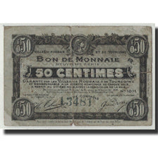 Billet, France, Roubaix et Tourcoing, 50 Centimes, 1916, B+, Pirot:59-2131