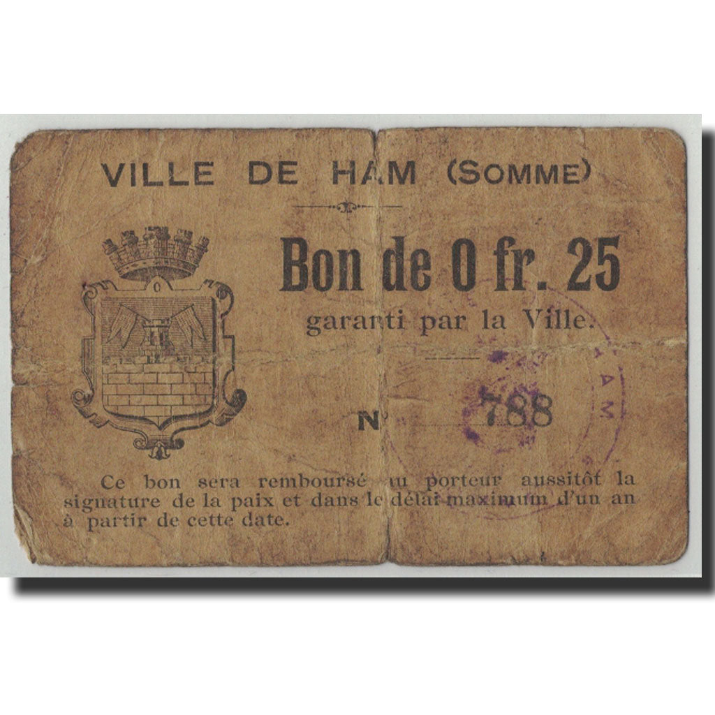 Banknote, Pirot:80-235, 25 Centimes, Undated, France, VG(8-10), Ham