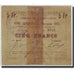 Banknot, Francja, Raimbeaucourt, 5 Francs, 1914, VG(8-10), Pirot:59-1996
