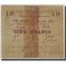 Banknote, Pirot:59-1996, 5 Francs, 1914, France, VG(8-10), Raimbeaucourt