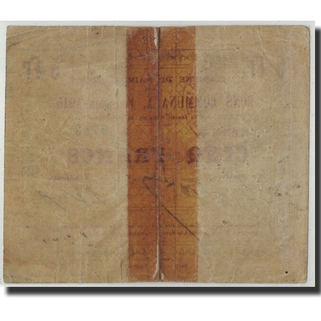 Banknote, Pirot:59-1996, 5 Francs, 1914, France, VG(8-10), Raimbeaucourt
