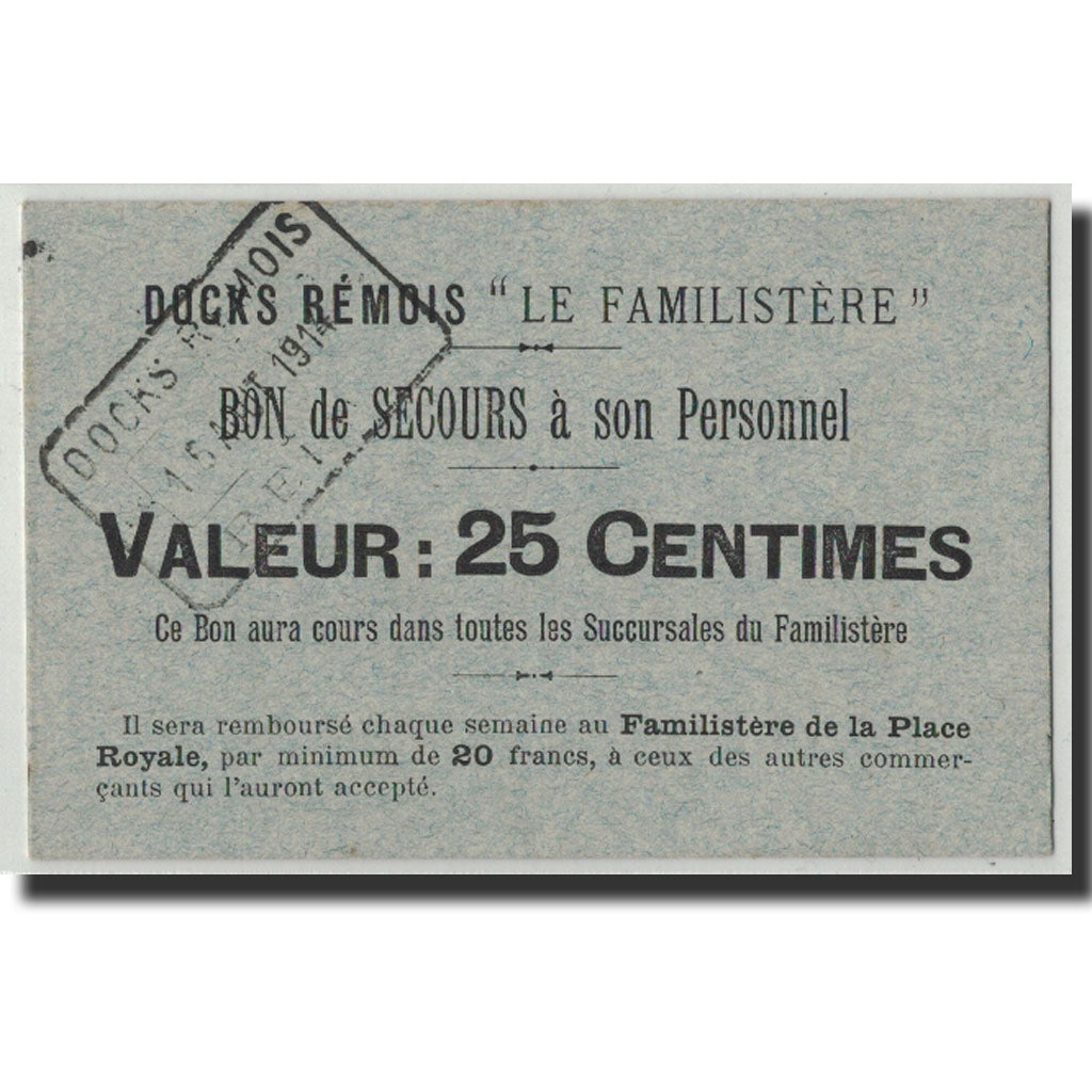 Banknote, Pirot:51-19, 25 Centimes, 1914, France, UNC(63), Reims