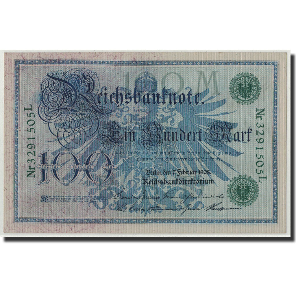 Germania, 100 Mark, 1908, KM:34, 1908-02-07, SPL