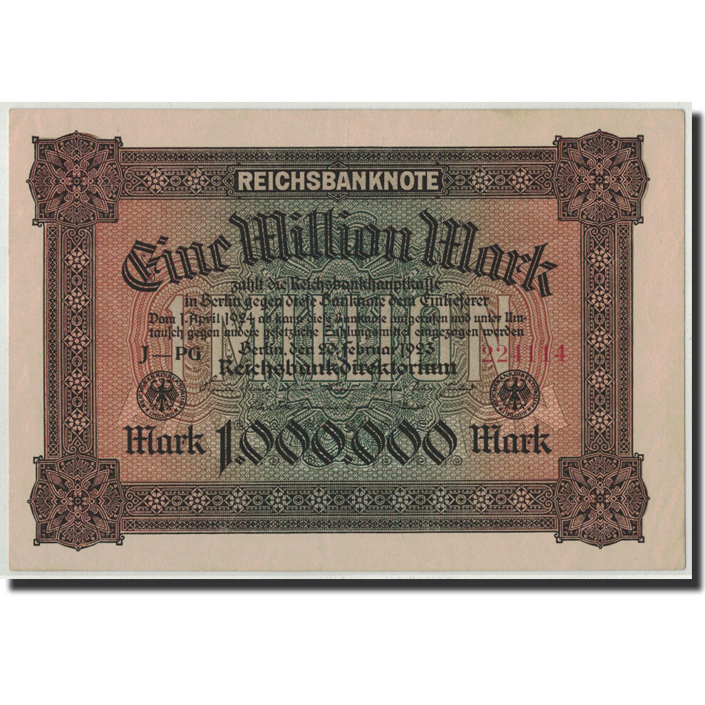 Germany, 1 Million Mark, 1923, KM:86a, 1923-02-20, UNC(60-62)
