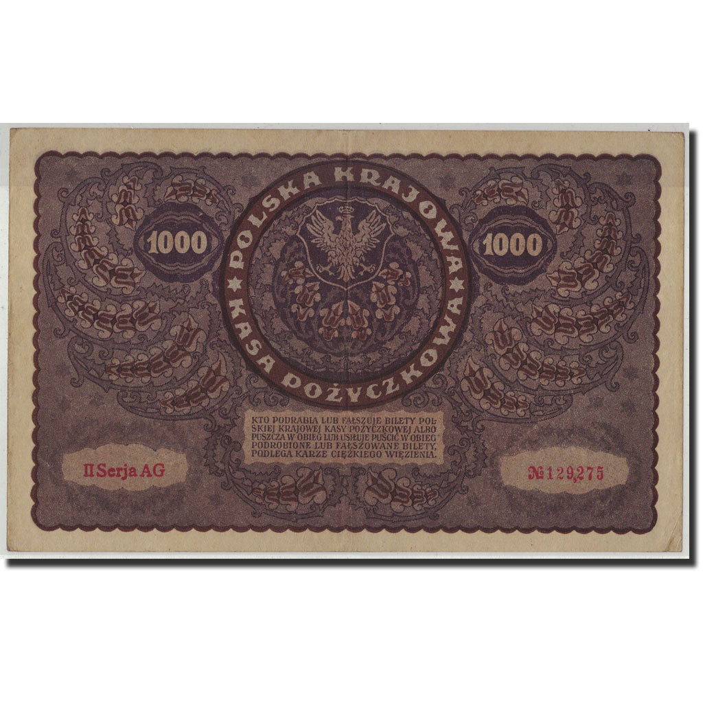 Poland, 1000 Marek, 1919, 1919-08-23, KM:29, UNC(60-62)