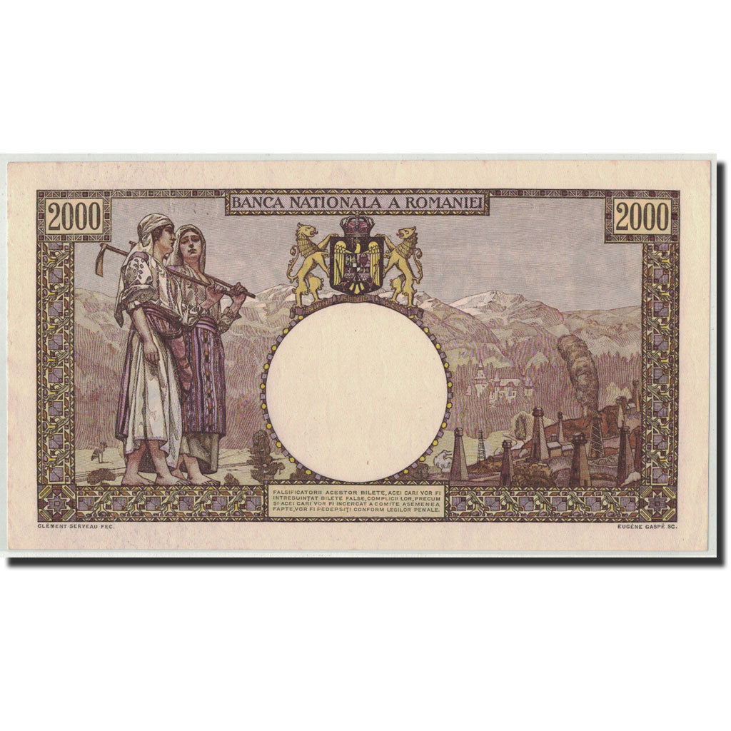Banknote, Romania, 2000 Lei, 1943, 1943-09-01, KM:54a, UNC(64)