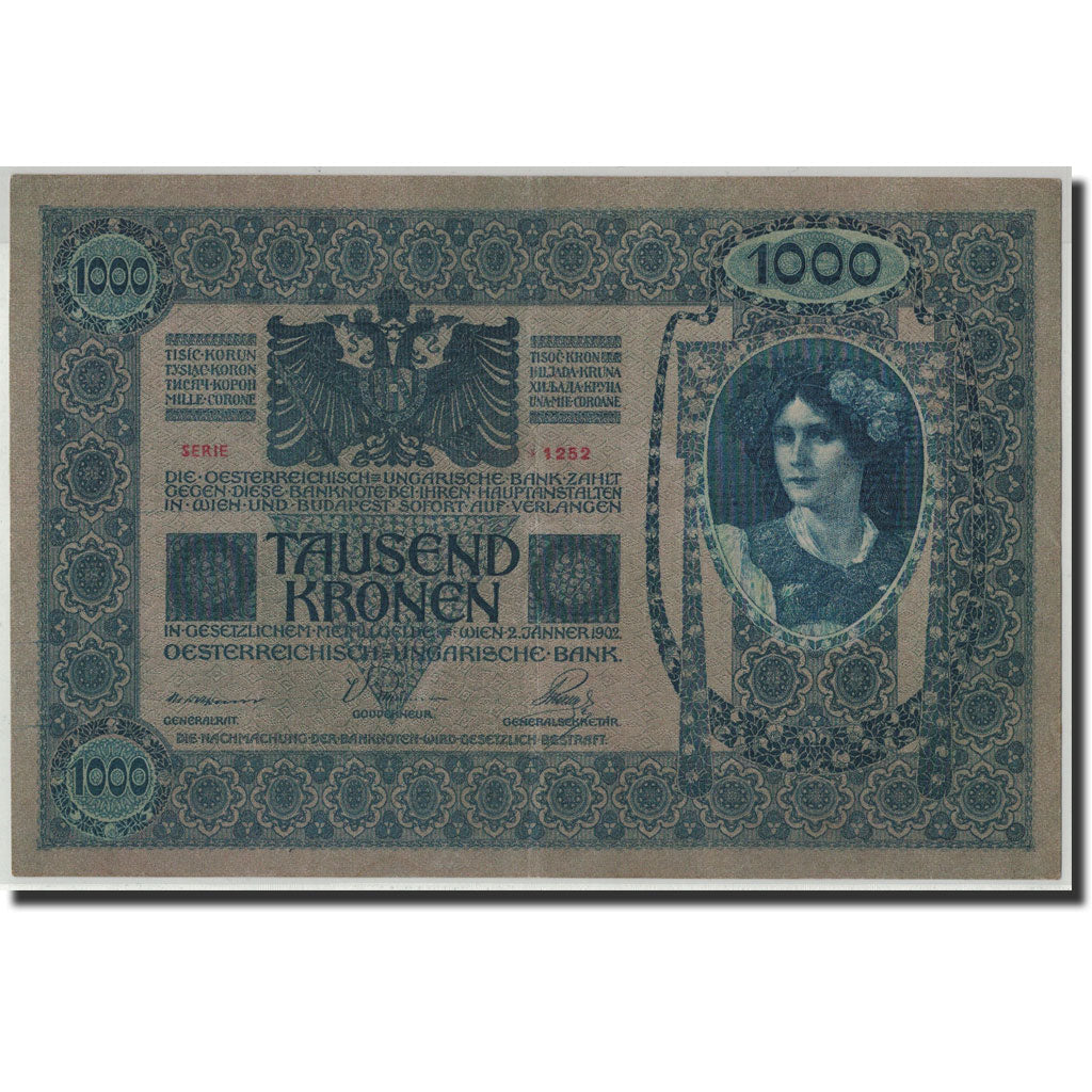 Österreich, 1000 Kronen, 1902, KM:8a, 1902-01-02, UNZ-