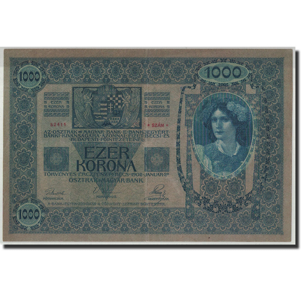 Österreich, 1000 Kronen, 1902, KM:8a, 1902-01-02, UNZ-
