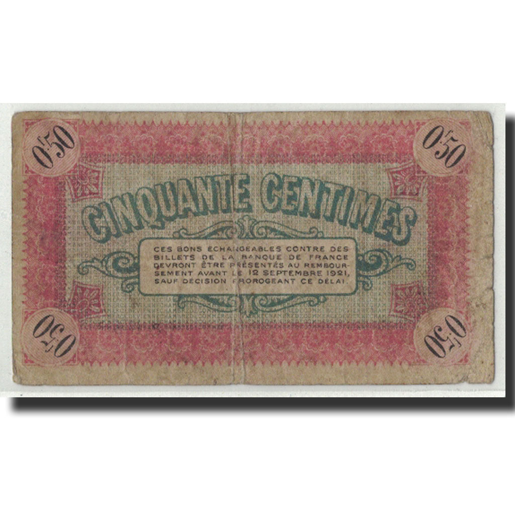 Geldschein, Frankreich, Vienne, 50 Centimes, 1916, S, Pirot:128-15