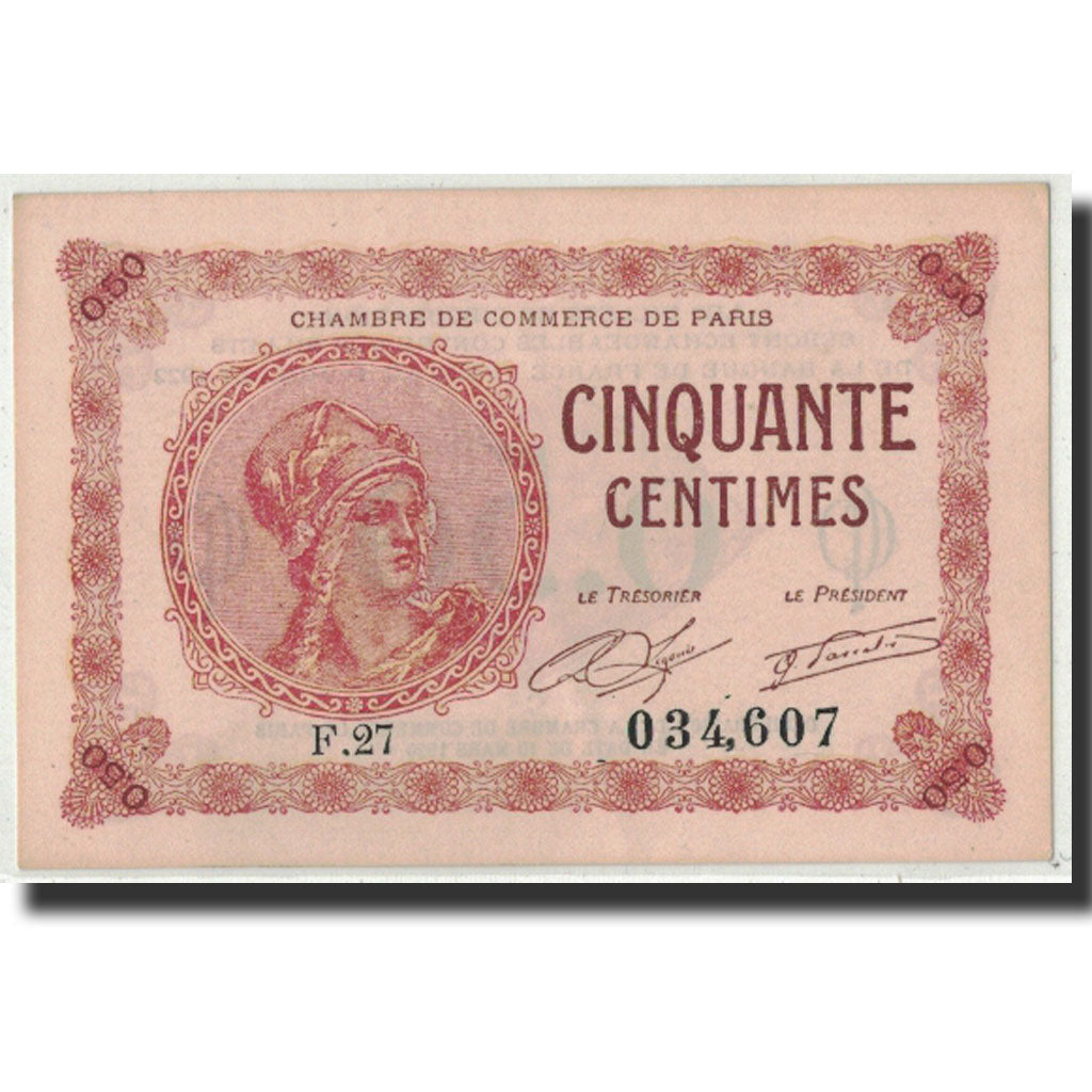 Banknote, Pirot:97-10, 50 Centimes, 1920, France, UNC(63), Paris