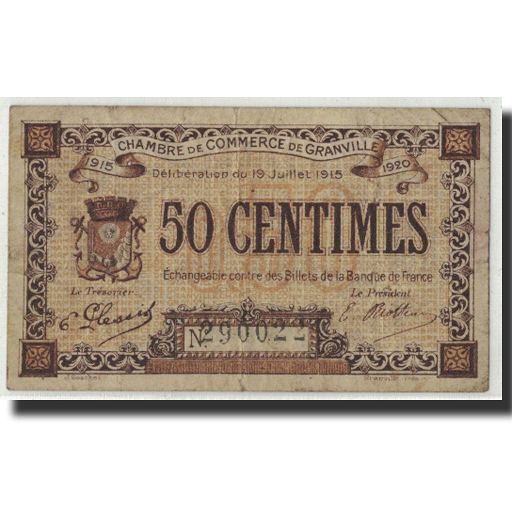 France, Granville, 50 Centimes, 1915, VF(20-25), Pirot:60-1