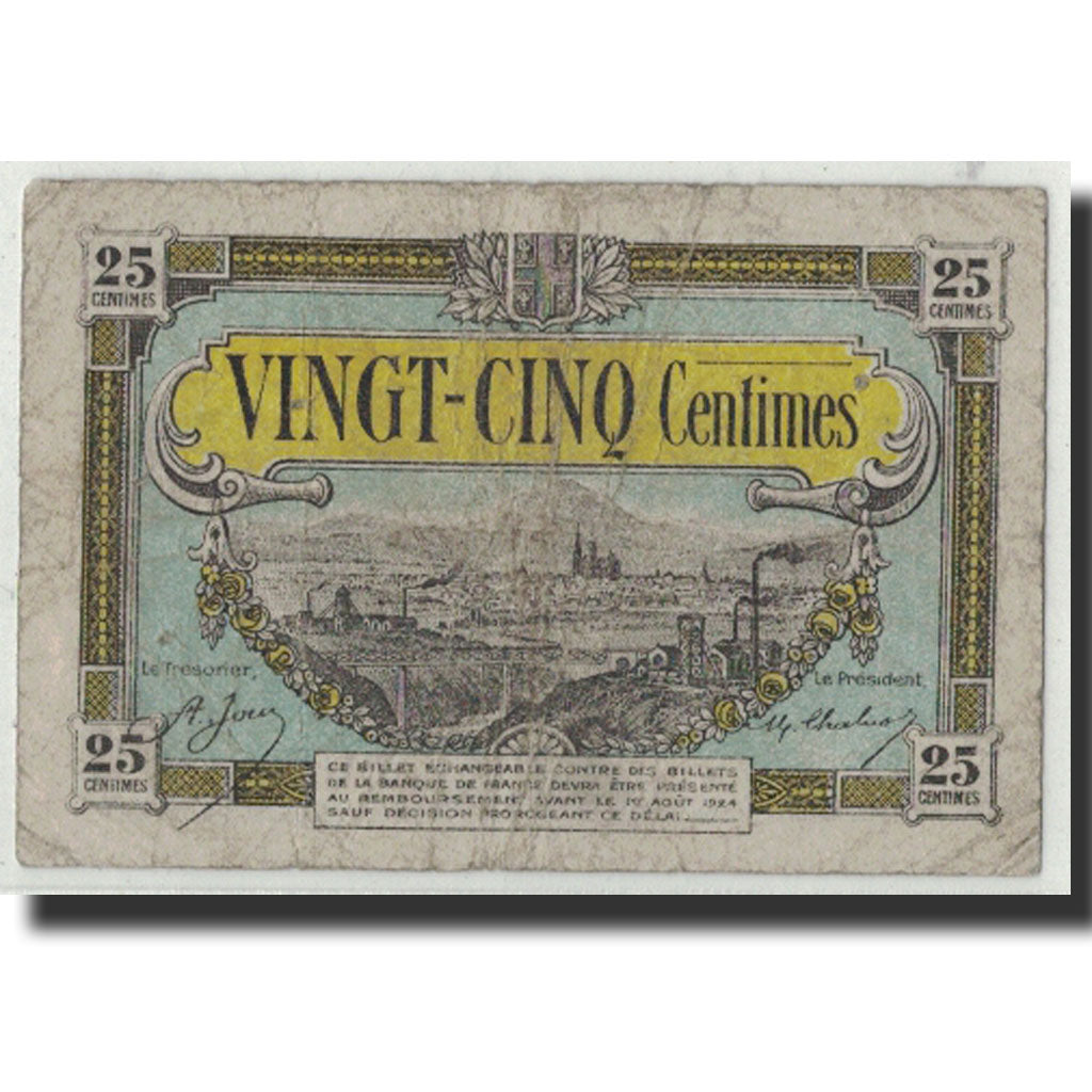 Biljet, Pirot:40-1, 25 Centimes, Undated, Frankrijk, B+, Région centre