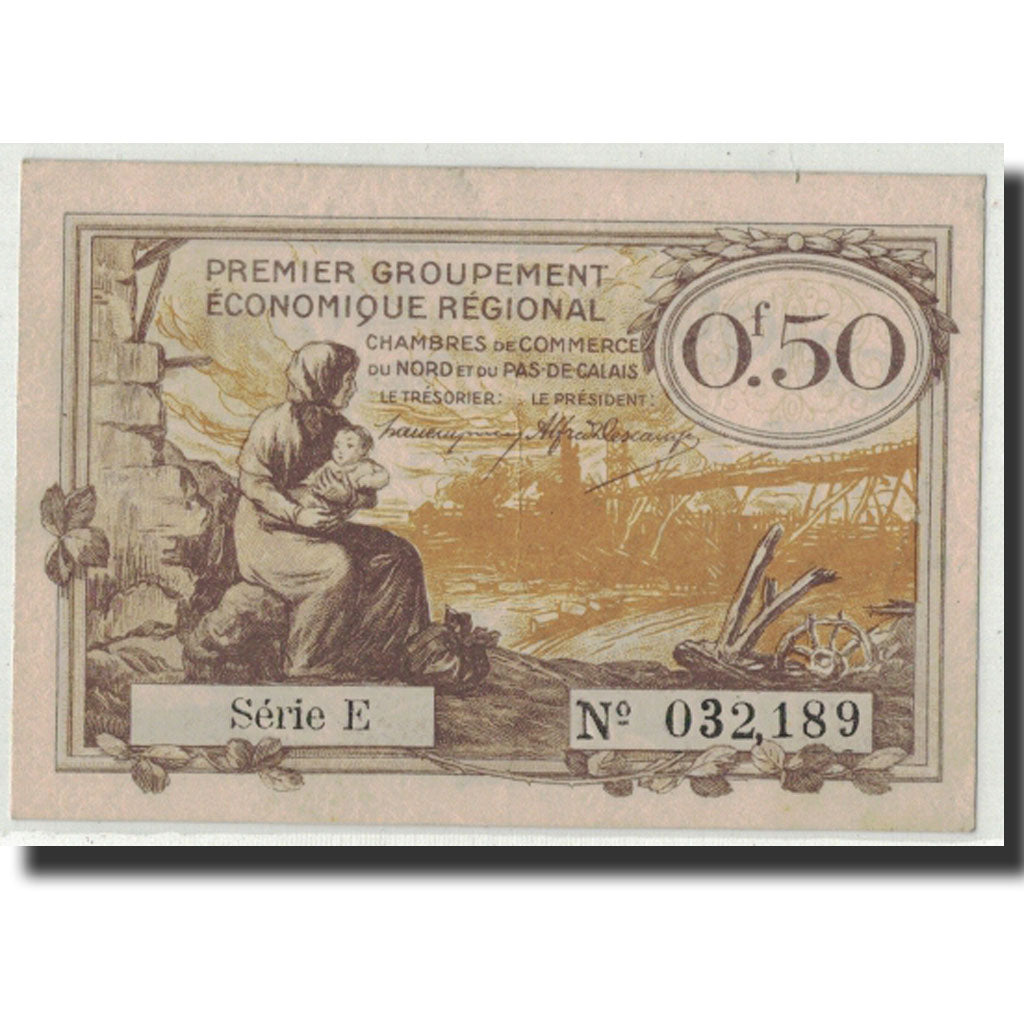 Banconote, Pirot:94-4, SPL, NORD-PAS DE CALAIS, 50 Centimes, Undated, Francia
