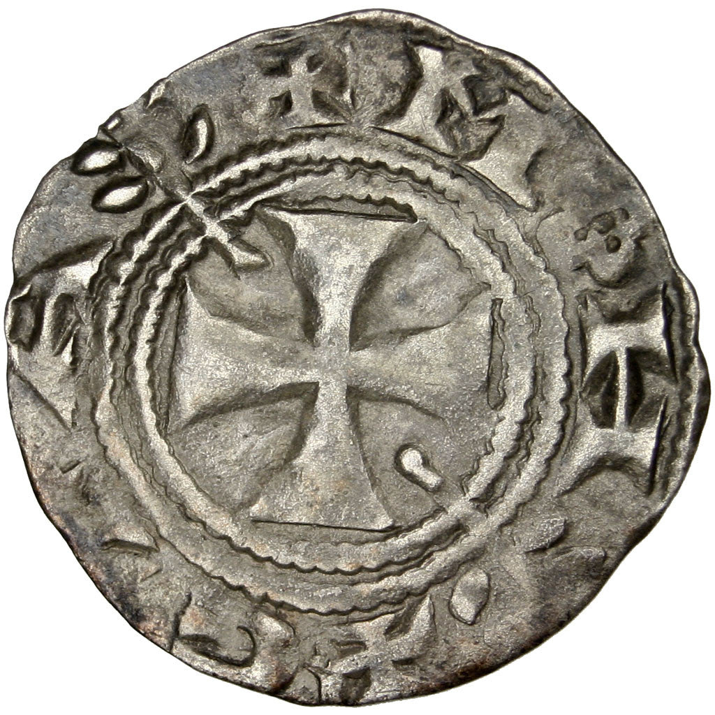 Coin, France, Cambrésis, Hugues III, Denarius, Extremely rare, AU(55-58)