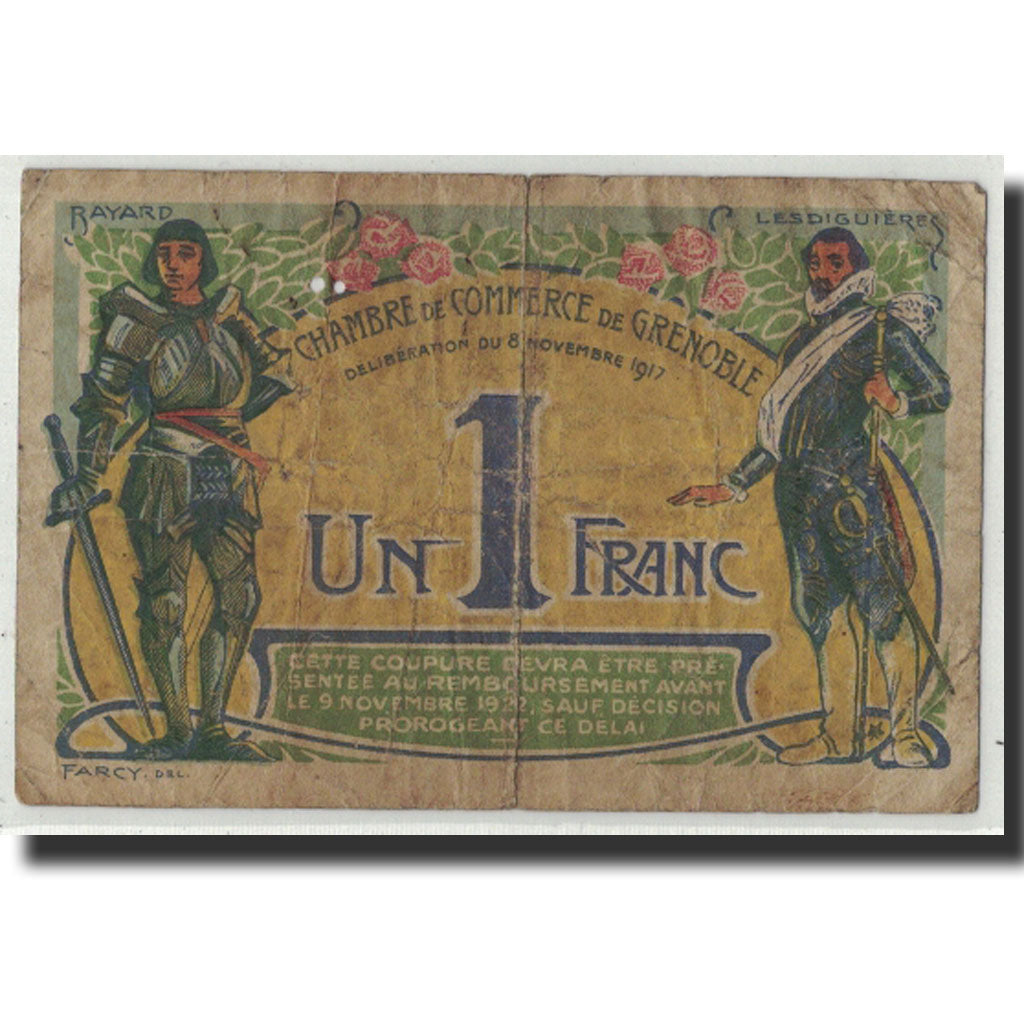 Billete, 1 Franc, Pirot:63-20, 1917, Francia, RC+, Grenoble