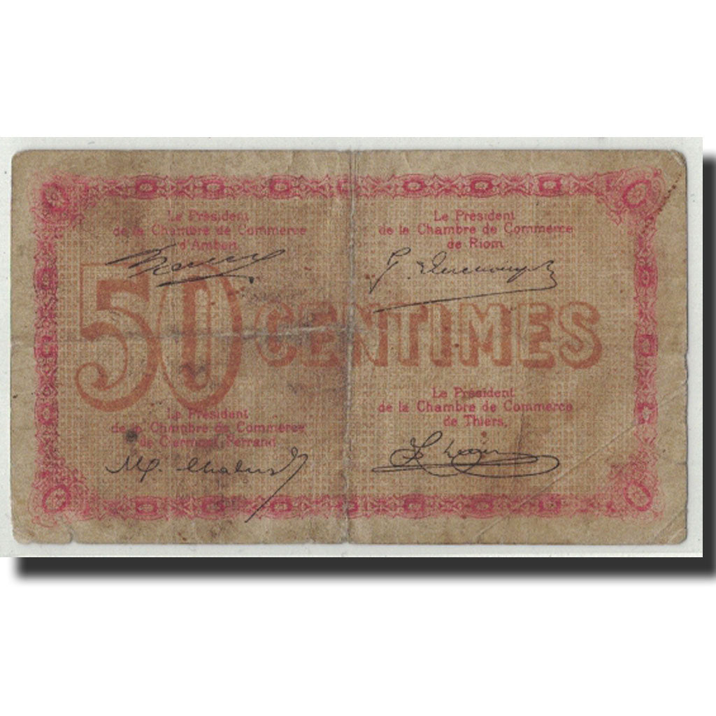 Banknote, Pirot:103-3, 50 Centimes, Undated, France, VG(8-10), Puy de Dôme