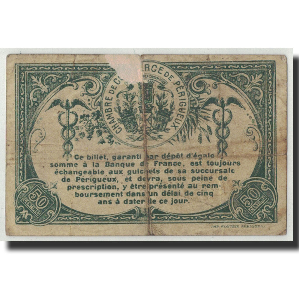 Banknote, Pirot:98-12, 50 Centimes, 1915, France, VG(8-10), Perigueux