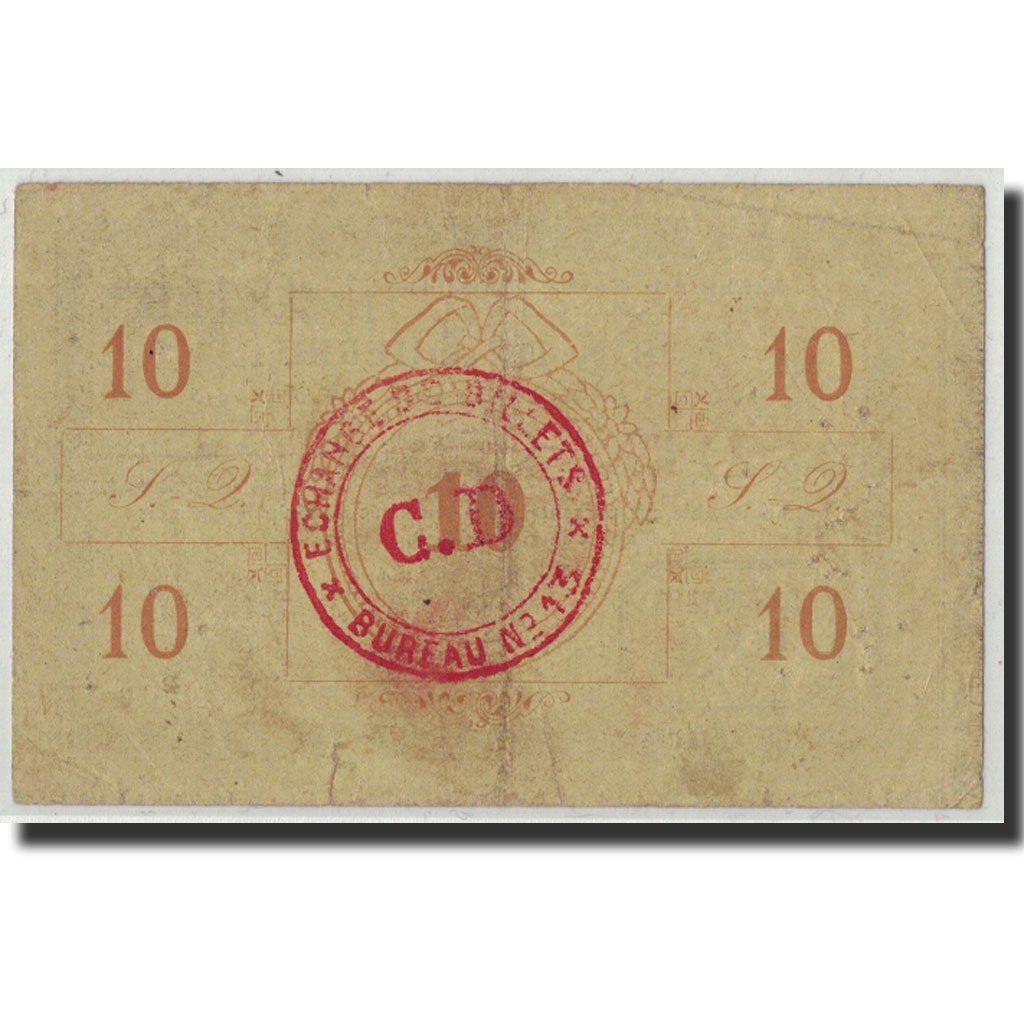 France, Saint-Quentin, 10 Francs, 1915, VF(20-25), Pirot:02-2054