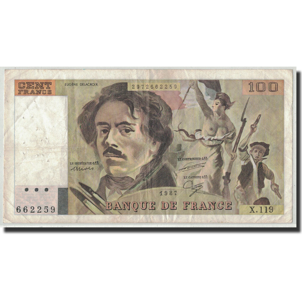 Banknote, France, 100 Francs, 1987, EF(40-45), Fayette:69.11, KM:154c