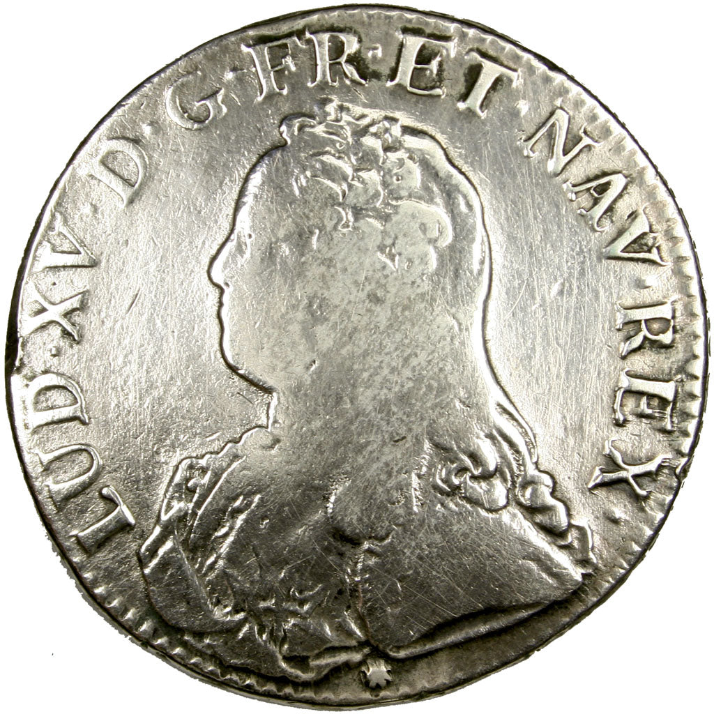 FRANCE, Écu aux branches d'olivier, ECU, 1738, Lyon, KM #486.6, VF(20-25), ...