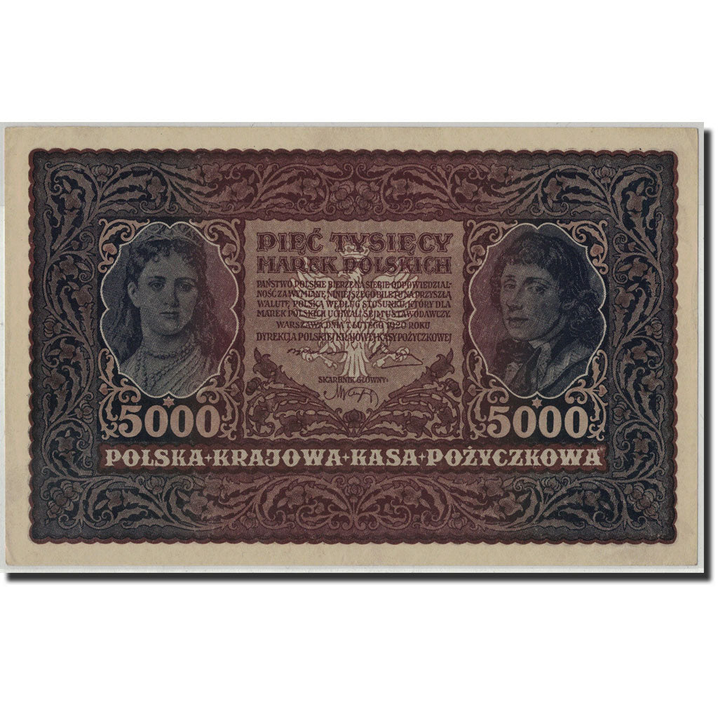 Poland, 5000 Marek, 1920, 1920-02-07, KM:31, AU(50-53)