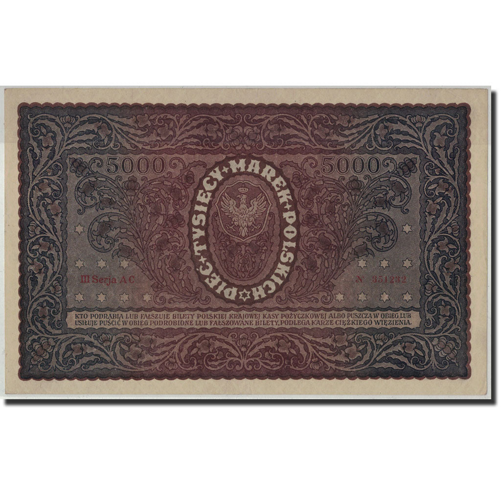 Poland, 5000 Marek, 1920, 1920-02-07, KM:31, AU(50-53)