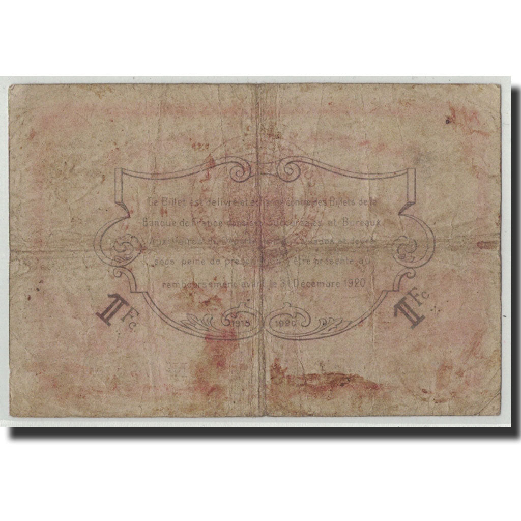 Geldschein, Frankreich, Caen et Honfleur, 1 Franc, Undated, SGE, Pirot:34-1