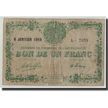 Banknote, Pirot:46-17, 1 Franc, 1916, France, F(12-15), Chateauroux