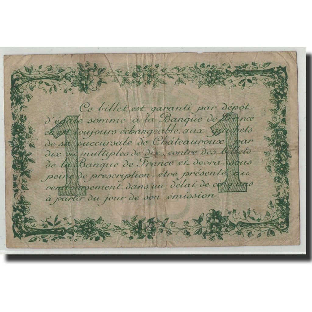 Banknote, Pirot:46-17, 1 Franc, 1916, France, F(12-15), Chateauroux