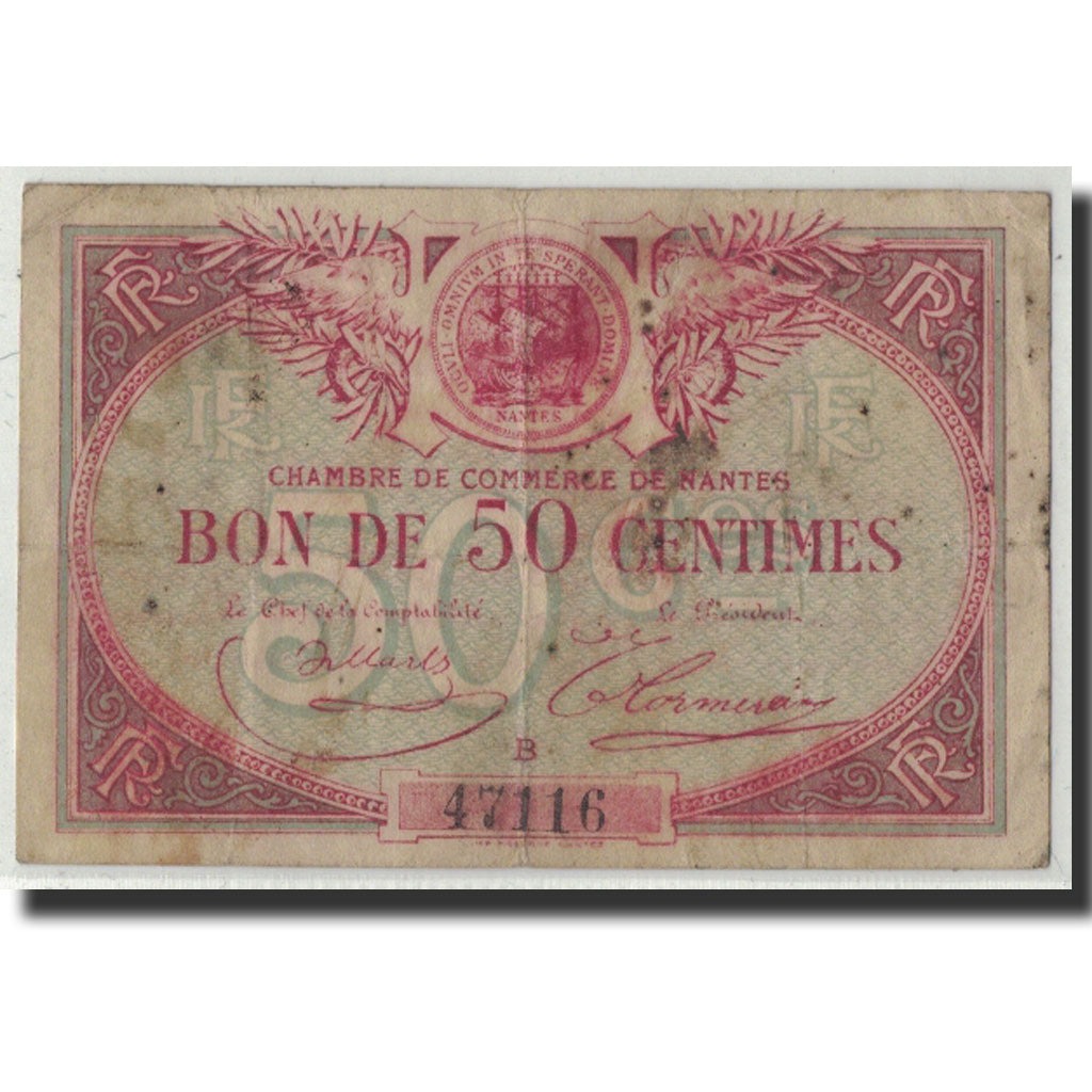Biljet, Pirot:88-3, 50 Centimes, Undated, Frankrijk, B+, Nantes