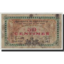 Banconote, Pirot:121-1, MB, Toulon, 50 Centimes, 1916, Francia