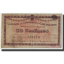 France, Carcassonne, 50 Centimes, 1914, VG(8-10), Pirot:38-1