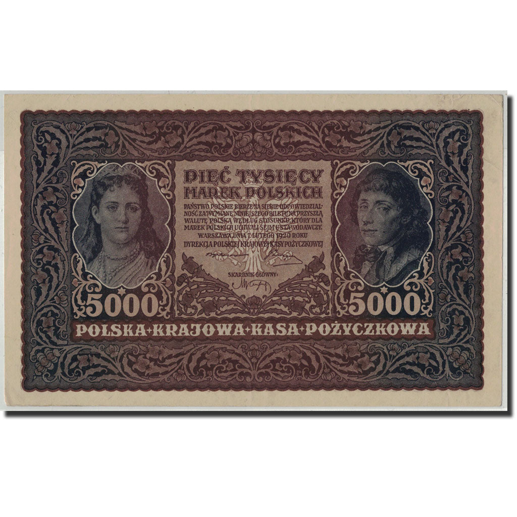 Banconote, Polonia, 5000 Marek, 1920, KM:31, 1920-02-07, BB+