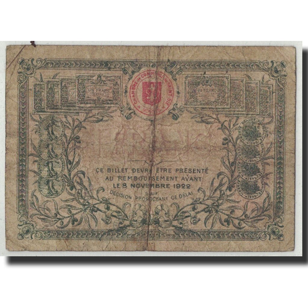 France, Saint-Dié, 1 Franc, 1917, VG(8-10), Pirot:112-11
