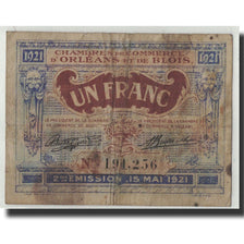 France, Orléans et Blois, 1 Franc, 1921, VG(8-10), Pirot:96-7