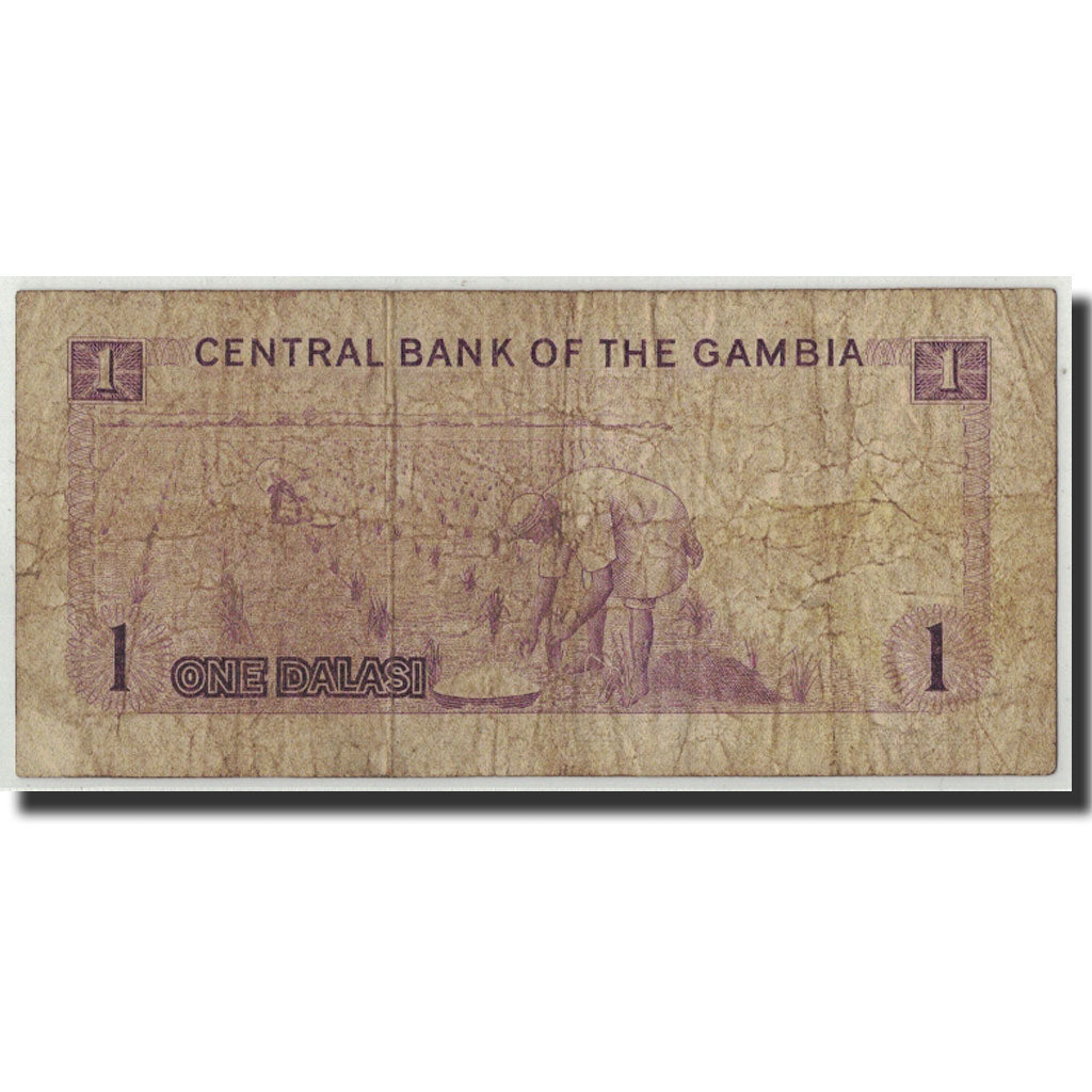 Banknote, The Gambia, 1 Dalasi, UNDATED (1971-1987), KM:4g, VG(8-10)