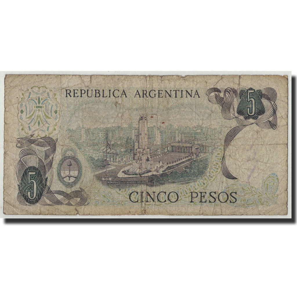 Banknote, Argentina, 5 Pesos, Undated (1971-73), KM:288, VG(8-10)