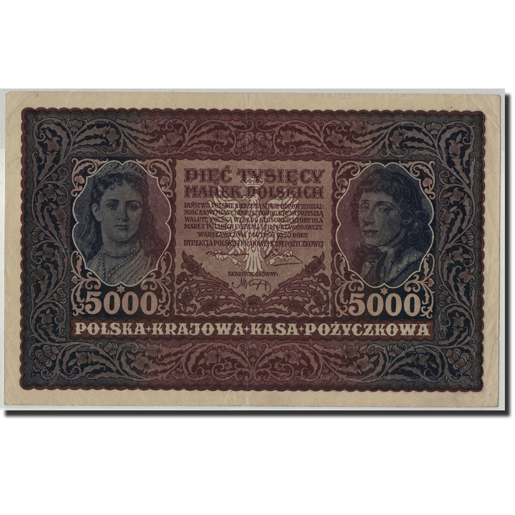 Banknote, Poland, 5000 Marek, 1920, 1920-02-07, KM:31, AU(50-53)