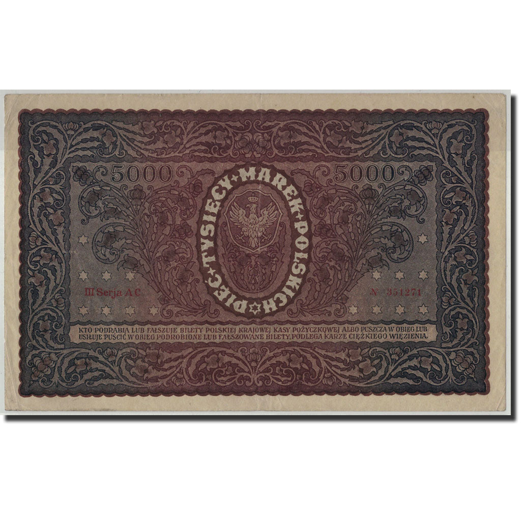 Banknote, Poland, 5000 Marek, 1920, 1920-02-07, KM:31, AU(50-53)