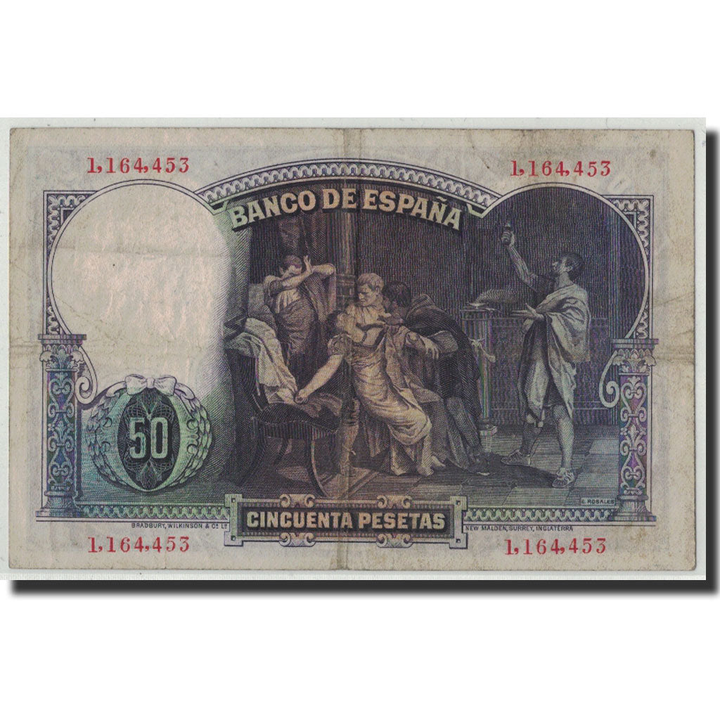 Banknote, Spain, 50 Pesetas, 1931, 1931-04-25, KM:82, VF(20-25)