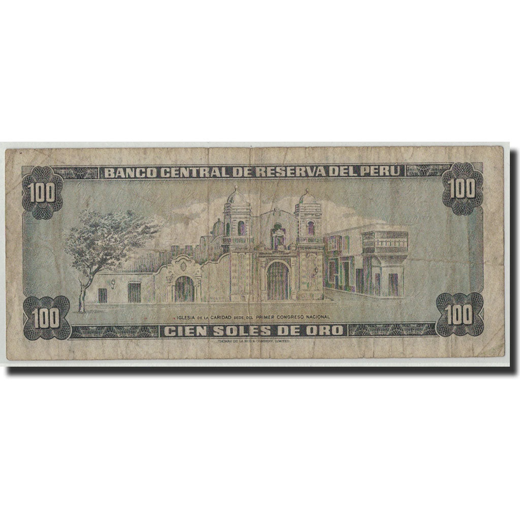 Banknote, Peru, 100 Soles De Oro, 1975, 1975-10-02, KM:108, VG(8-10)