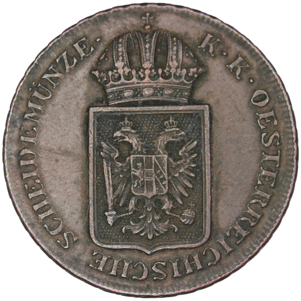 AUSTRIA, 2 Kreuzer, 1848, Vienne, KM #2188, AU(55-58), Copper, 17.86